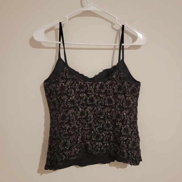 Papillon Blanc Womens Top Size XL Tank Cropped Lace Whimsigoth Dark Romance - Picture 3 of 7